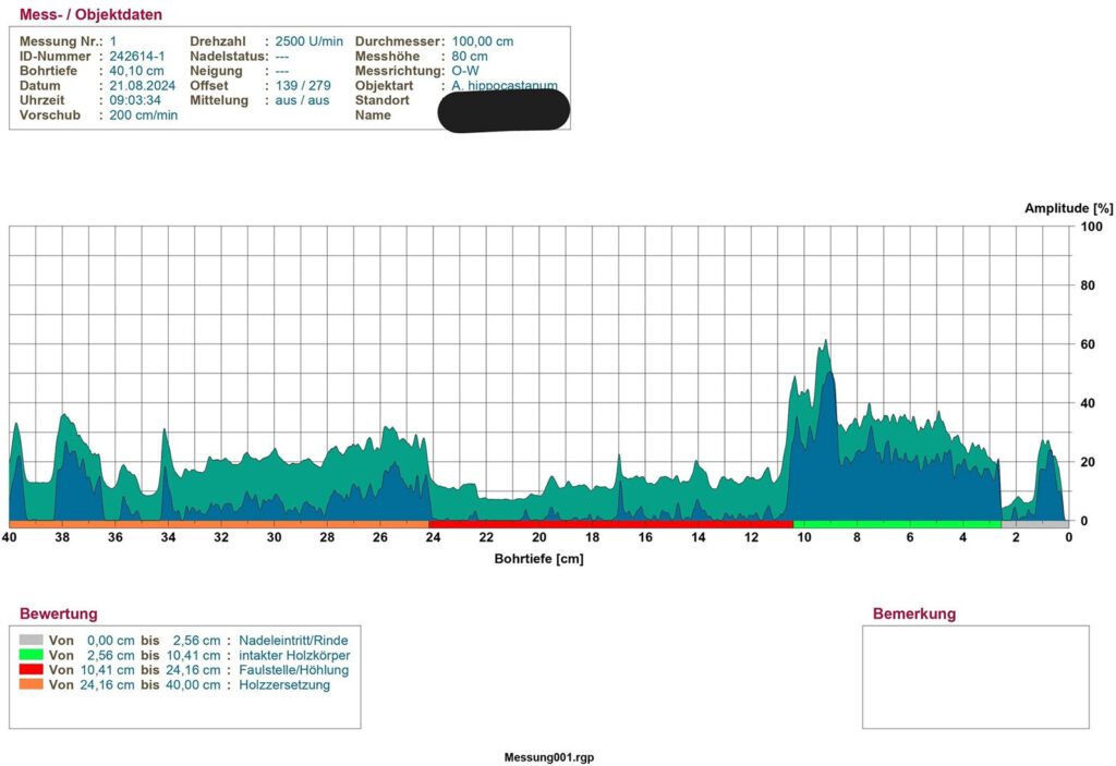 Mess und Objektdaten Bohrwiderstandsmessung